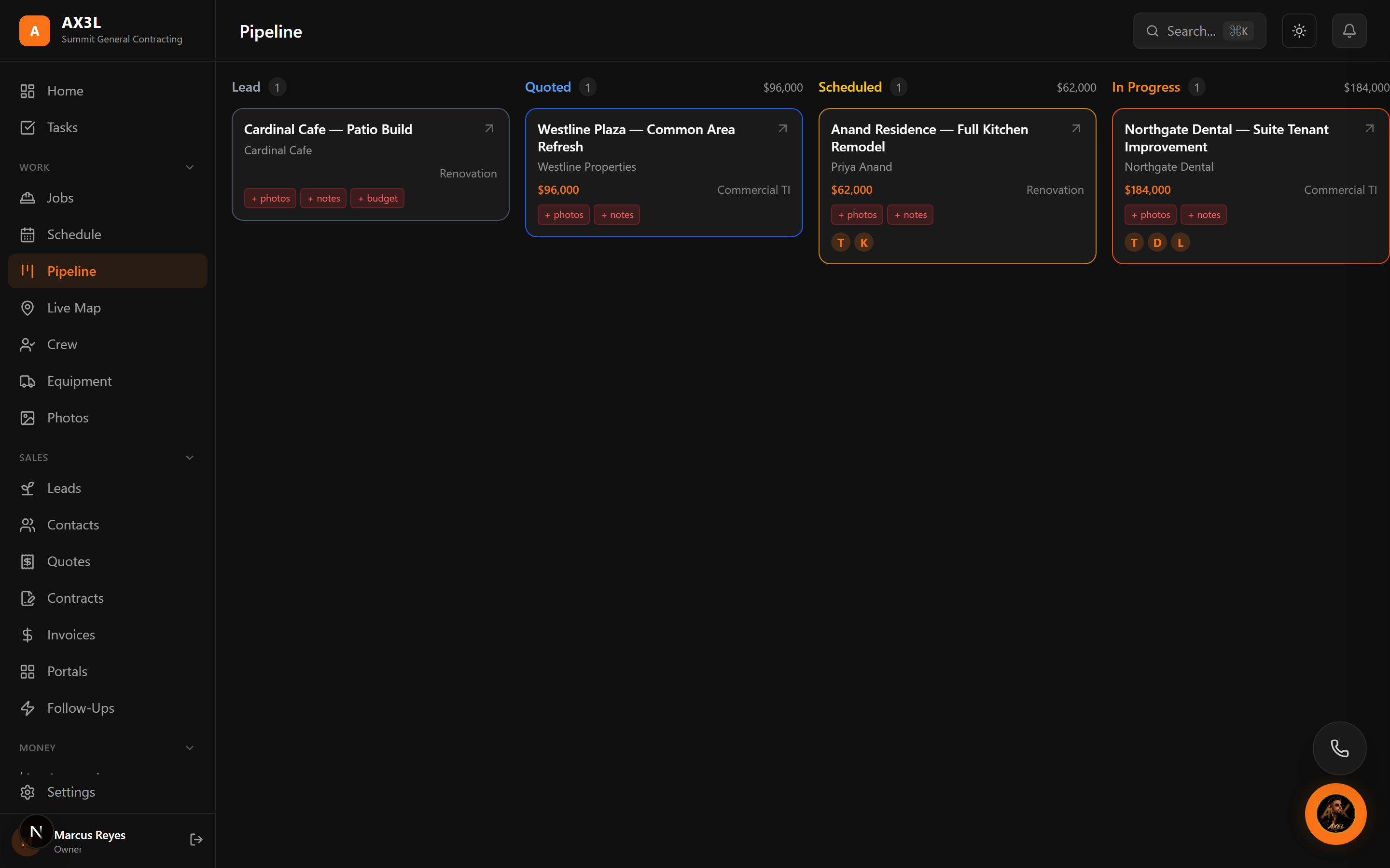 AX3L pipeline screen